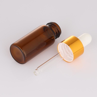 ফ্রস্টেড 5ml 10ml খালি কসমেটিক বোতল অ্যাম্বার ড্রপার রাউন্ড ফেস সিরাম বোতল