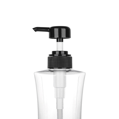 স্বচ্ছ সিলিন্ডার গোলাকার কসমেটিক লোশন বোতল 400ML 600ML কালো পাম্প