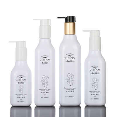 200ml 300ml 350ml 400ml লাক্সারি বায়োডিগ্রেডেবল ইউনিক স্কয়ার কসমেটিক লোশন এয়ারলেস গোল্ড পাম্প বোতল
