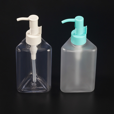 চুলের তেলের জন্য 200ml খালি বায়ুবিহীন পাম্প বোতল ত্রিভুজ স্বচ্ছ